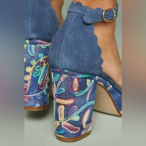 Anthropologie Scalloped Platform Heels (Size 41) - Picture 2 of 16